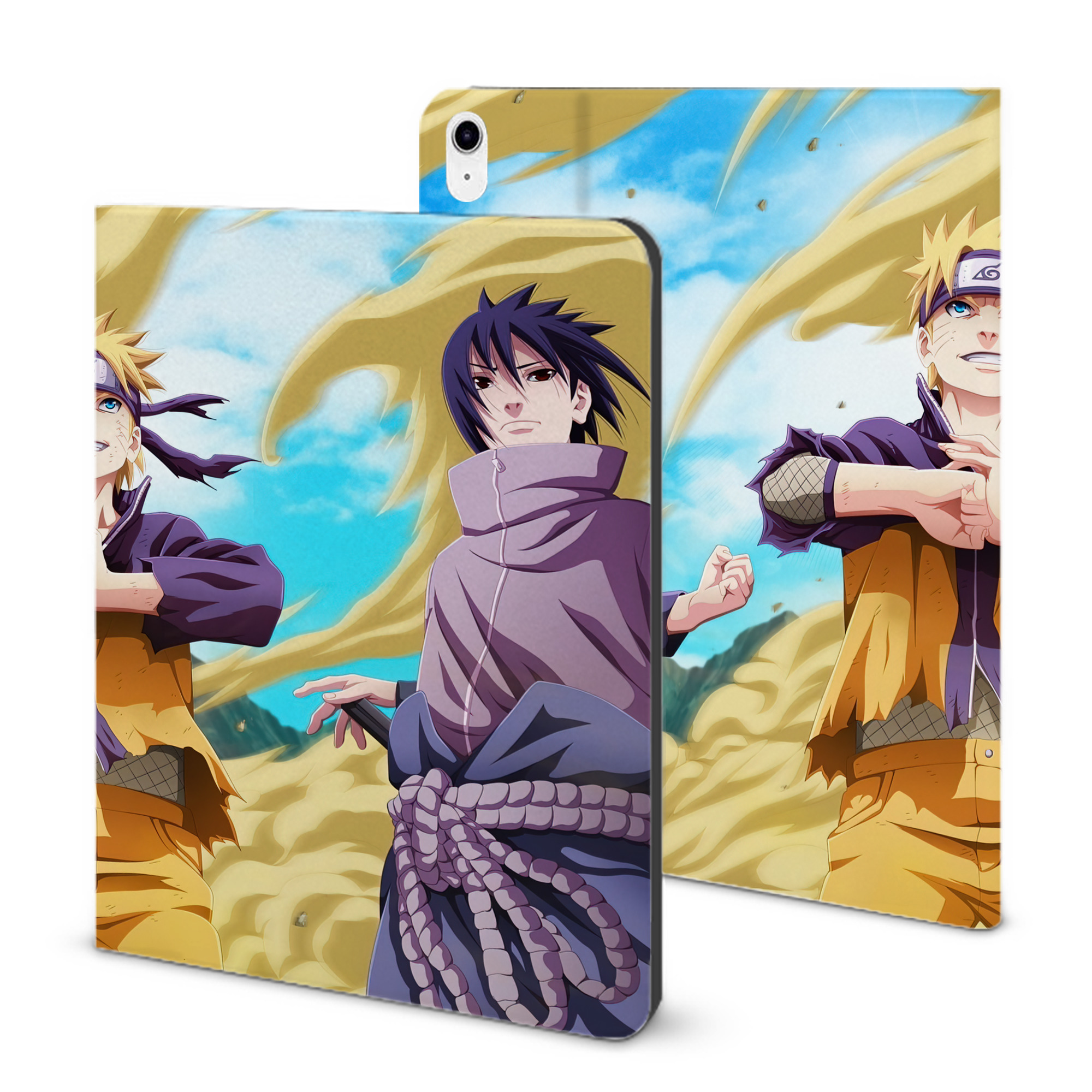（画像用） NARUTO -ナルト- NARUTO -ナルト- 疾風伝 IPad ケース ブック型 PUレザー TPU 耐衝撃 軽量 薄型 ペン収納なし 全面保護 IPad 各モデル対応